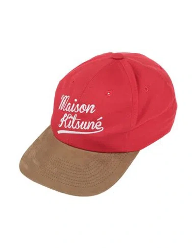 Maison Kitsuné Man Hat Red Size Onesize Polyester, Cotton