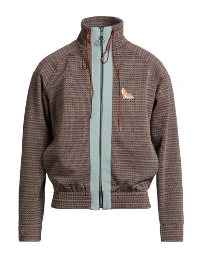 Maison Kitsuné Man Jacket Brown Size Xs Polyester, Cotton, Nylon, Elastane