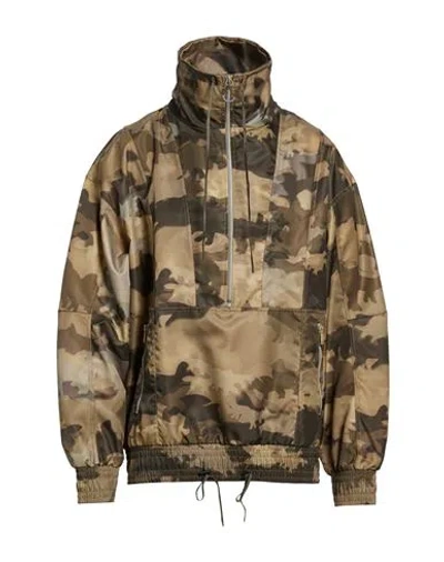 Maison Kitsuné Man Jacket Military Green Size L Polyamide In Brown