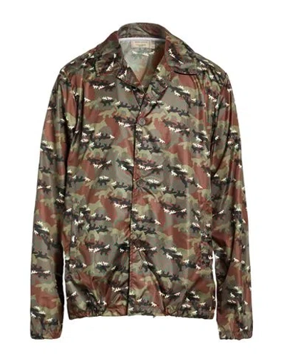 Maison Kitsuné Man Jacket Military Green Size L Polyester