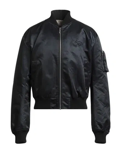 Maison Kitsuné Man Jacket Navy Size M Polyamide In Black