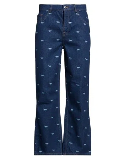 Maison Kitsuné Man Jeans Blue Size 33 Cotton