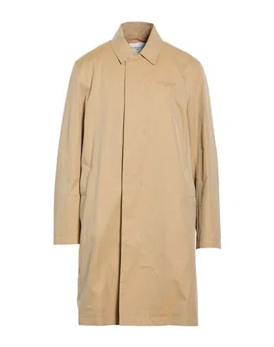 Maison Kitsuné Man Overcoat & Trench Coat Beige Size L Cotton In Brown