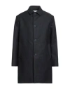 Maison Kitsuné Man Overcoat & Trench Coat Navy Size S Cotton In Black
