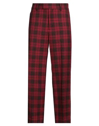 Maison Kitsuné Man Pants Brick Size 32 Wool In Burgundy