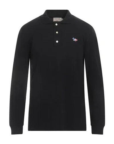 Maison Kitsuné Man Polo Shirt Black Size L Cotton