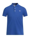 Maison Kitsuné Man Polo Shirt Bright Blue Size Xs Cotton