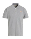 Maison Kitsuné Man Polo Shirt Light Grey Size S Cotton In Gray