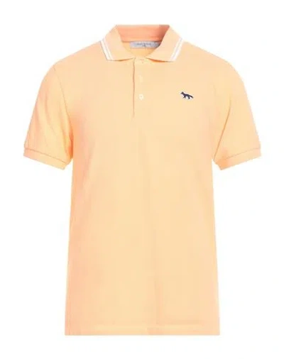 Maison Kitsuné Man Polo Shirt Mandarin Size M Cotton In Orange