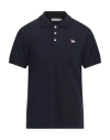 Maison Kitsuné Man Polo Shirt Midnight Blue Size S Cotton