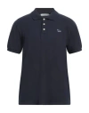 Maison Kitsuné Man Polo Shirt Midnight Blue Size Xs Cotton