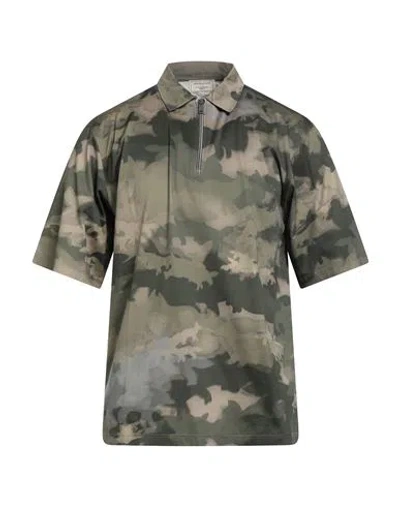 Maison Kitsuné Man Polo Shirt Military Green Size L Cotton