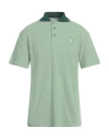 Maison Kitsuné Man Polo Shirt Sage Green Size M Cotton
