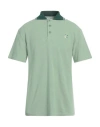 Maison Kitsuné Man Polo Shirt Sage Green Size S Cotton In Sage Green