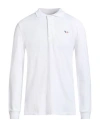 Maison Kitsuné Man Polo Shirt White Size L Cotton In White