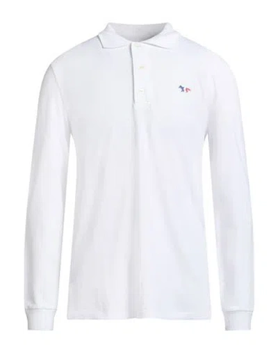 Maison Kitsuné Man Polo Shirt White Size L Cotton