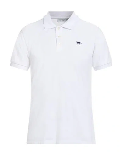 Maison Kitsuné Man Polo Shirt White Size Xs Cotton