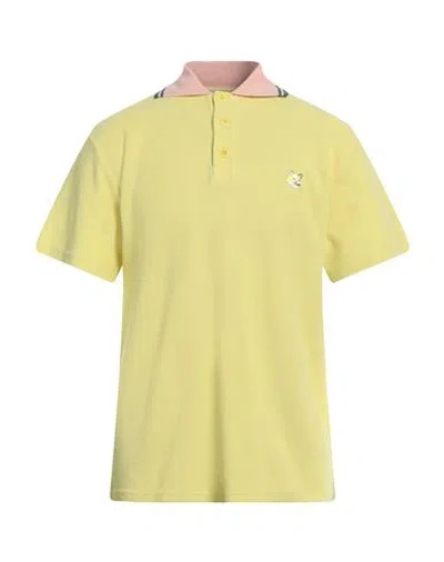 Maison Kitsuné Man Polo Shirt Yellow Size M Cotton