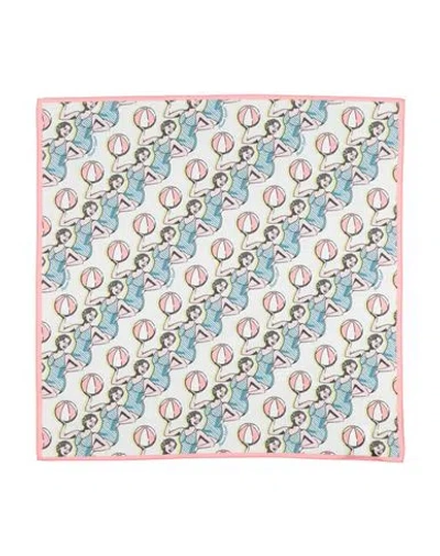 Maison Kitsuné Man Scarf Pink Size - Cotton In White
