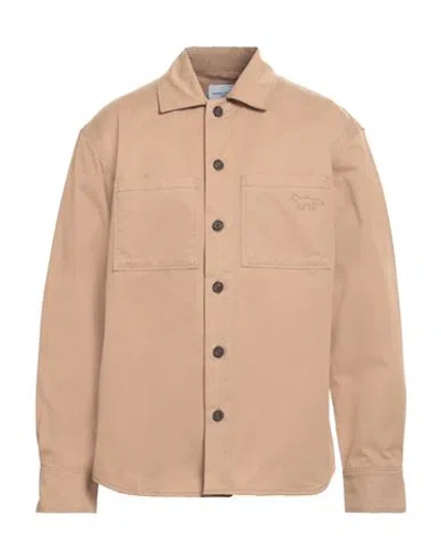 Maison Kitsuné Man Shirt Camel Size L Cotton In Beige