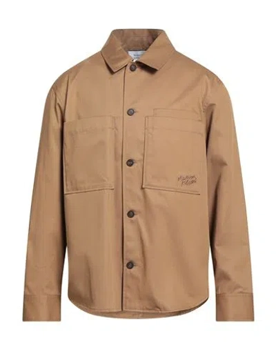 Maison Kitsuné Man Shirt Camel Size M Cotton In Brown