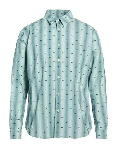 Maison Kitsuné Man Shirt Light Green Size M Cotton