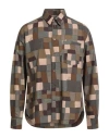 Maison Kitsuné Man Shirt Military Green Size M Cotton