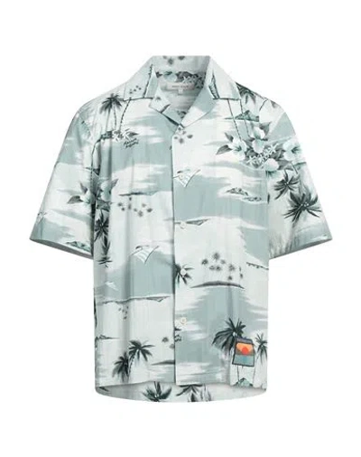 Maison Kitsuné Man Shirt Sage Green Size M Cotton In White