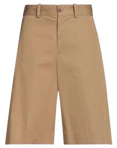 Maison Kitsuné Man Shorts & Bermuda Shorts Camel Size 32 Cotton In Brown