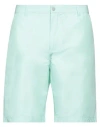 Maison Kitsuné Man Shorts & Bermuda Shorts Light Green Size 26 Polyamide, Cotton In Green