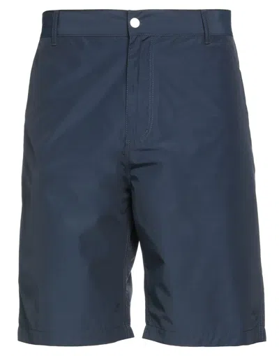 Maison Kitsuné Man Shorts & Bermuda Shorts Midnight Blue Size 30 Polyamide, Cotton