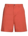 Maison Kitsuné Man Shorts & Bermuda Shorts Orange Size 36 Cotton In Red