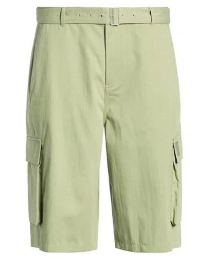 Maison Kitsuné Man Shorts & Bermuda Shorts Sage Green Size 36 Cotton