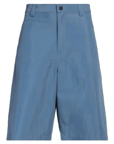 Maison Kitsuné Man Shorts & Bermuda Shorts Slate Blue Size 36 Cotton, Polyamide