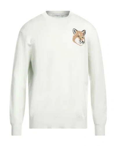 Maison Kitsuné Fox Head High-neck Woollen Jumper In White