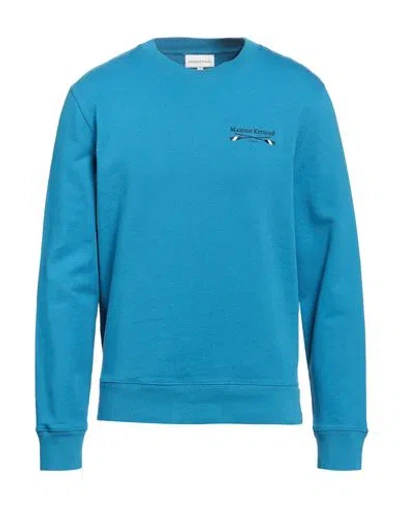 Maison Kitsuné Man Sweatshirt Azure Size L Cotton In Blue