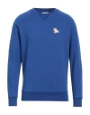 Maison Kitsuné Logo Crew-neck Sweatshirt In Blue