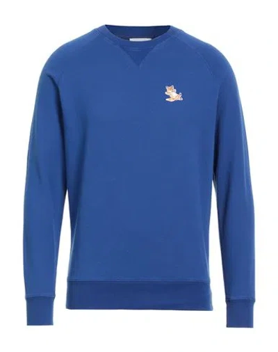 Maison Kitsuné Man Sweatshirt Blue Size M Cotton