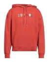 Maison Kitsuné Man Sweatshirt Brick Red Size L Cotton