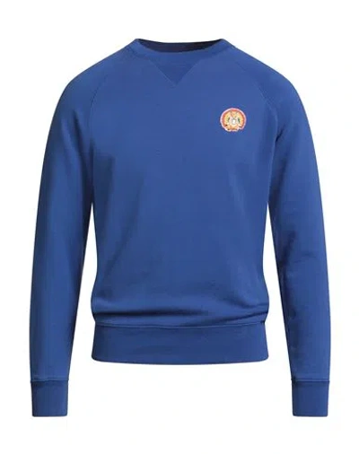 Maison Kitsuné Man Sweatshirt Bright Blue Size S Cotton