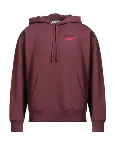 Maison Kitsuné Man Sweatshirt Burgundy Size M Cotton, Polyester In Red