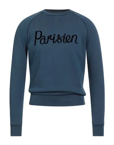 Maison Kitsuné Man Sweatshirt Deep Teal Size S Cotton In Multi