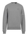 Maison Kitsuné Ribbed Crew Neck Sweater With Long Sleeves In Grey