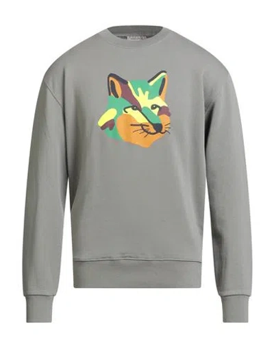 Maison Kitsuné Man Sweatshirt Grey Size M Cotton In Gray