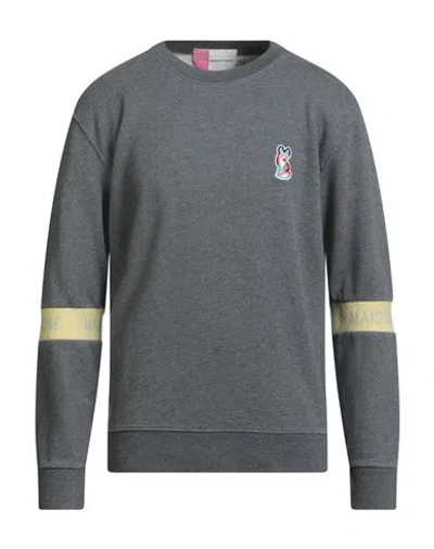 Maison Kitsuné Man Sweatshirt Grey Size S Cotton, Polyester In Gray