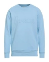 Maison Kitsuné Man Sweatshirt Light Blue Size L Cotton In Blue