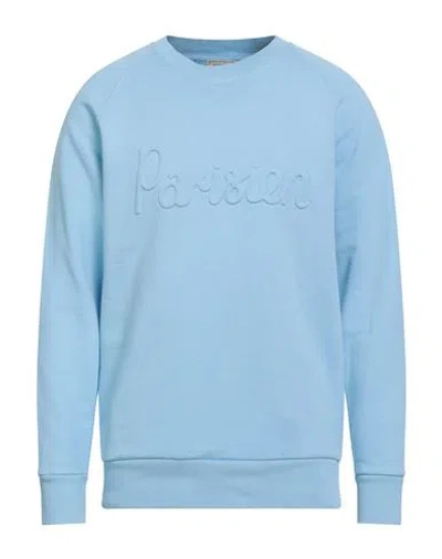 Maison Kitsuné Man Sweatshirt Light Blue Size L Cotton