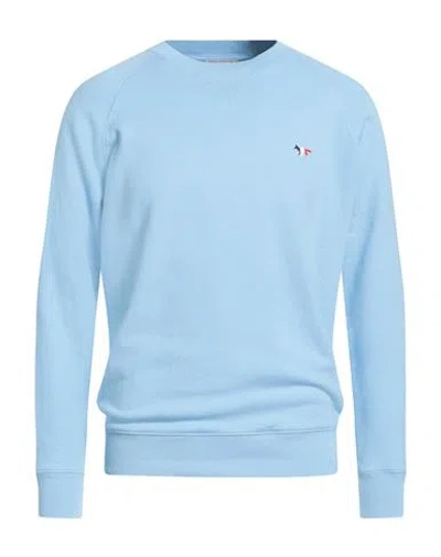 Maison Kitsuné Man Sweatshirt Light Blue Size L Cotton