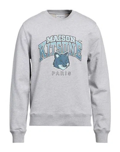 MAISON KITSUNÉ MAISON KITSUNÉ MAN SWEATSHIRT LIGHT GREY SIZE S COTTON