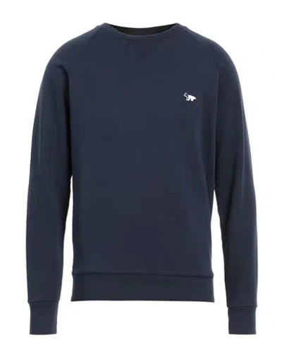 Maison Kitsuné Man Sweatshirt Midnight Blue Size M Cotton